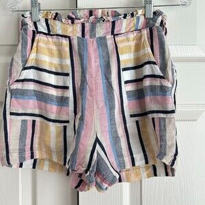 Harper Heritage Paperbag Cotton Shorts Size Small Striped